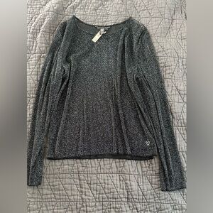 NWT Victoria Secret sheer metallic Long Sleeve top